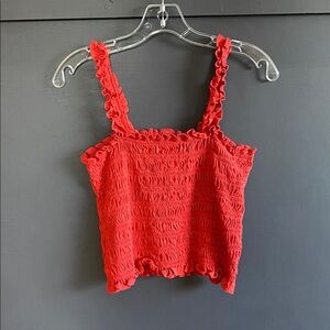 Old Navy Red Ruffled Crop Top